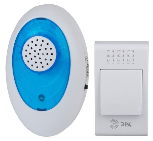 Звонок беспроводной аналоговый Эра A01 бело-синий фото Звонок беспроводной аналоговый Эра A01 бело-синий картинка